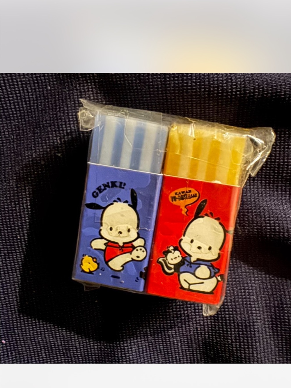Vintage Sanrio pochacco Eraser Set - Blue & Red Packaging
